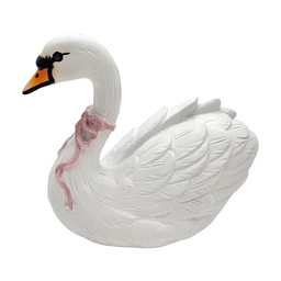 [6PR6420] Decoration Swan White Pink 24x13x20 cm