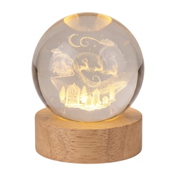 [66960] Sfera di Vetro con Luce LED Marrone Ø 6 cm