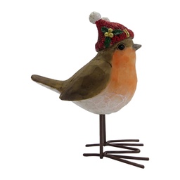 [6PR6487] Decoration Bird Orange Brown 9x6x12 cm