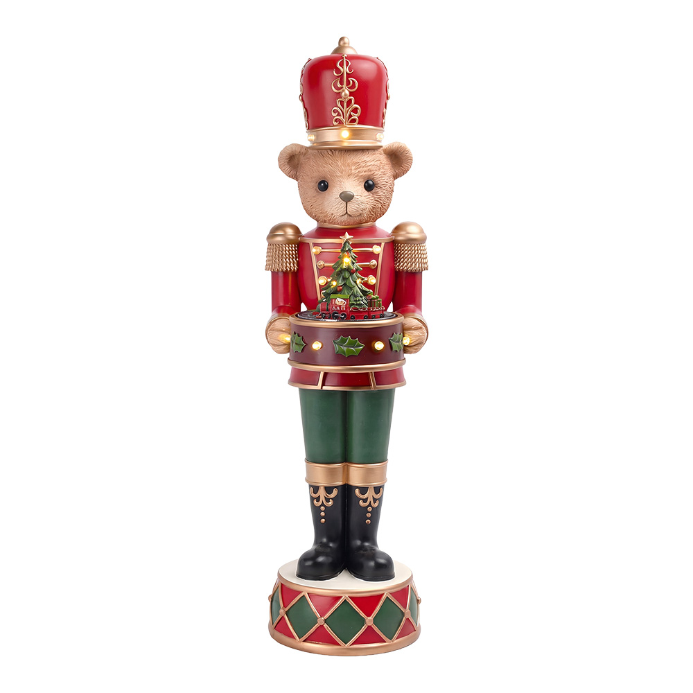 Music box Nutcracker with LED Red Green 22x28x76 cm
