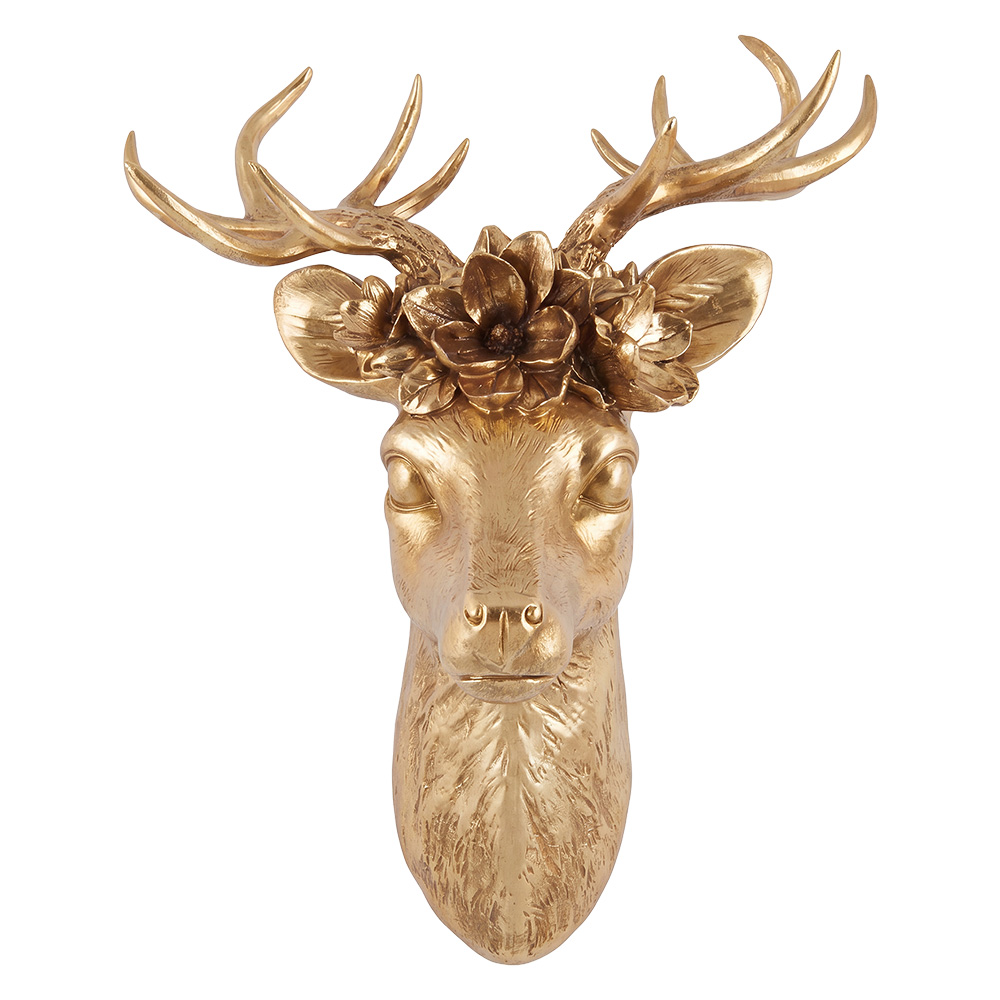 Wanddecoratie hert 43x26x57 cm
