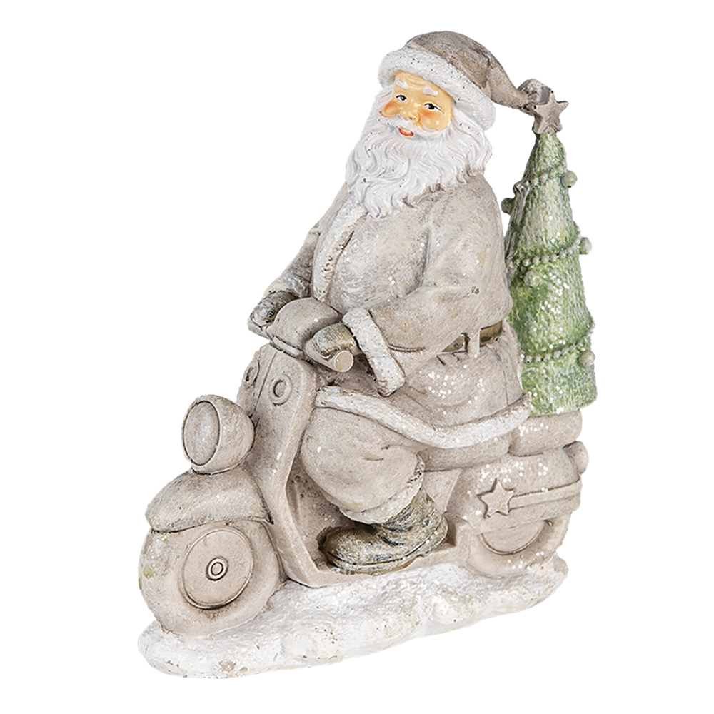 Kerstman op scooter 12x6x14 cm
