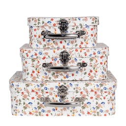 [66012] Valises décoratives (set de 3) Blanc 30x22x9/25x20x9/20x17x8 cm