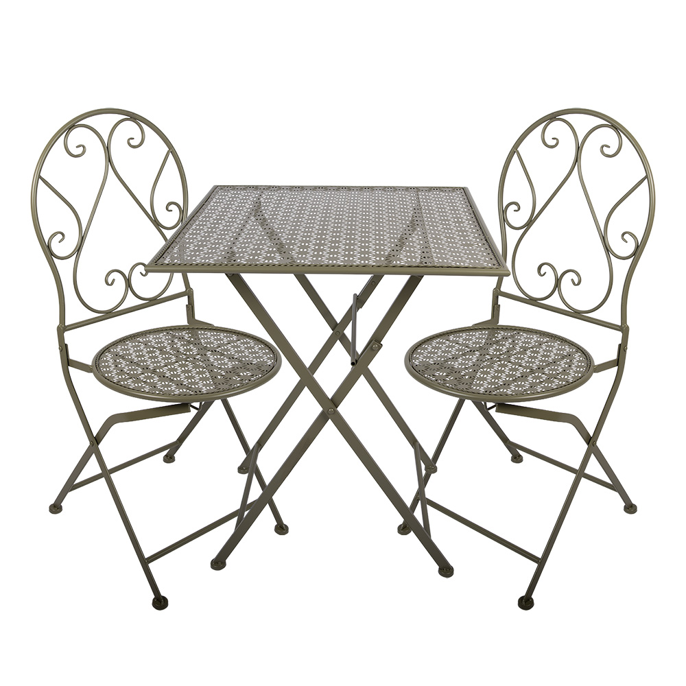 Tafel + 2 stoelen 60x60x70 / 50x40x93 cm (2)