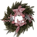 Christmas Decoration Wreath Green Red Ø 60x20 cm