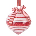 Boule de Noël Rouge Blanc Ø 8x8 cm
