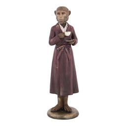 [6PR5636] Décoration Singe Marron Rouge 9x8x28 cm