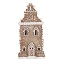 Decoration House with LED Brown White 17x15x35 cm