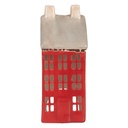 Portacandele Natale Casette Rosso Grigio 7x7x18 cm
