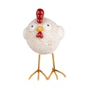 Decoration Statue Chicken White Red 10x6x11 cm