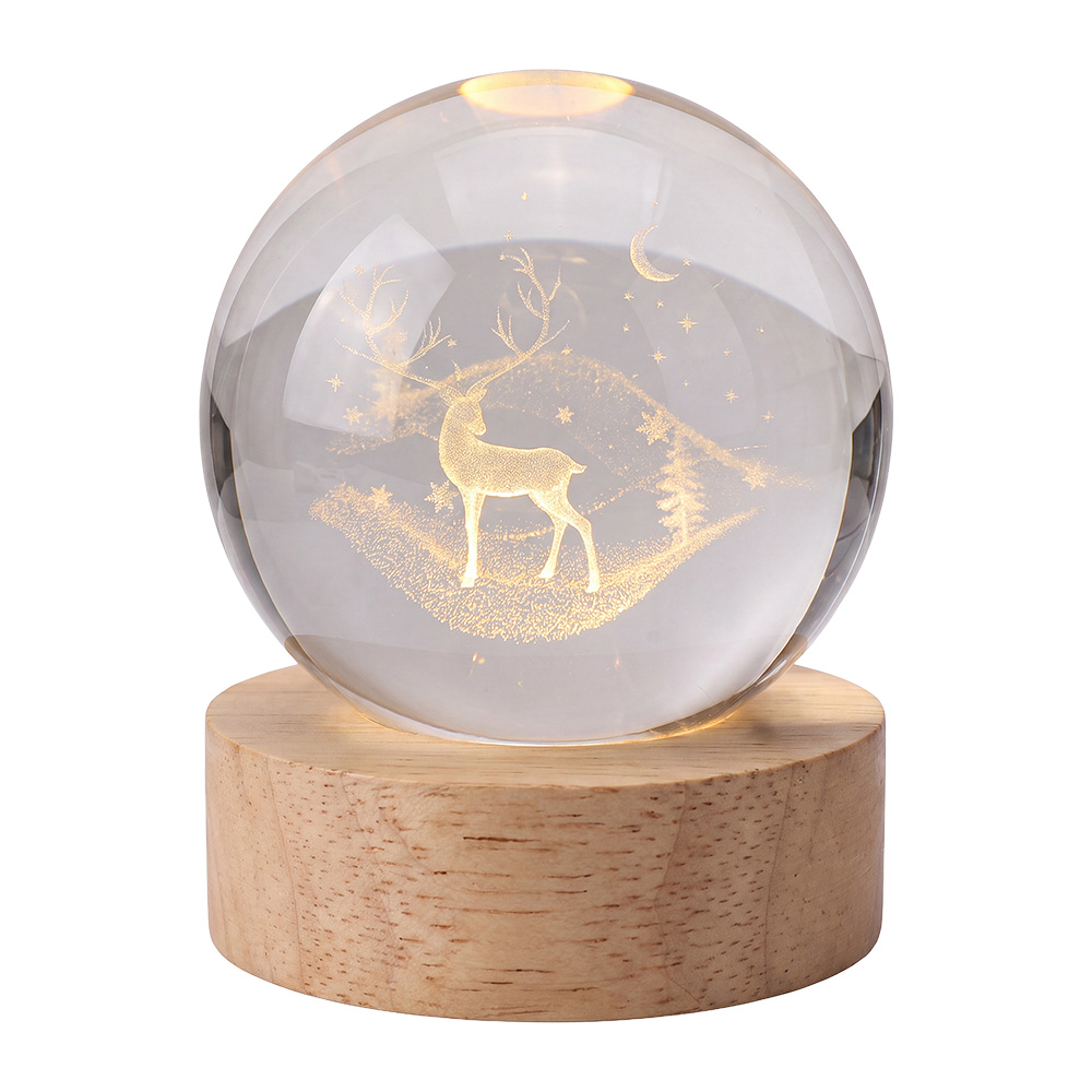 Glaskugel mit Licht LED Braun Ø 6 cm