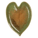 Schale Blatt Grün Braun 15x11x2 cm