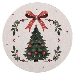 [TCH85] Sottopiatto Beige Verde Ø 33x1 cm