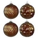 Weihnachtskugeln 4er Set Goldfarbig 33x33x16 cm / Ø 15x15 cm