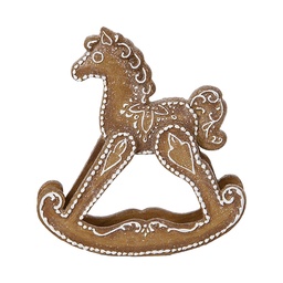 [6PR5621] Décoration Cheval à bascule Marron Blanc 14x4x15 cm