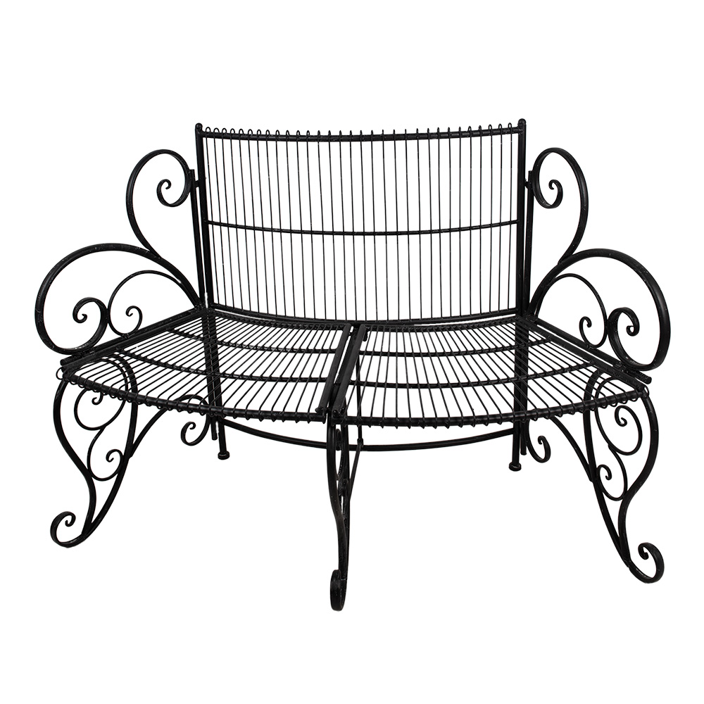 Panchina da Giardino Nero 134x54x92 cm