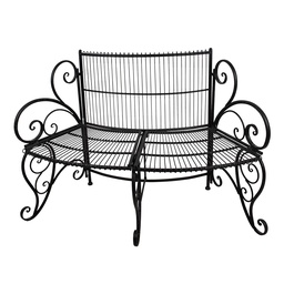 [5Y1275] Panchina da Giardino Nero 134x54x92 cm