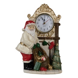 [6PR4180] Decoratie Kerstman met klok 15x7x22 cm