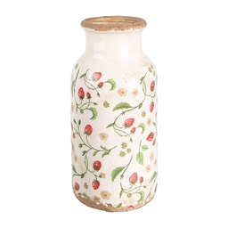 [6CE1933L] Vaso Beige Rosso Ø 15x32 cm