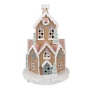 Decoration house with LED Brown Pink Ø 21x33 cm / 3xAAA