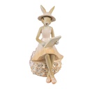Statua Decorativa Coniglio Beige Rosa 10x9x17 cm