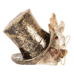[6PR5490] Money box Rabbit Beige Black 14x10x11 cm