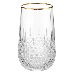 [6GL5530] Bicchiere Acqua Trasparente Rosso Ø 7x15 cm / 350 ml