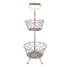 [6Y5620] Alzatina 2 Livelli Bianco Ø 28x74 cm