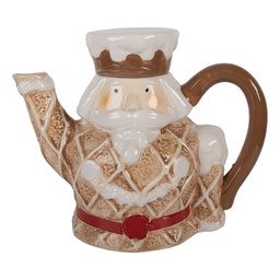 [6CETE0185] Teekanne Braun Weiß 22x12x18 cm / 900 ml