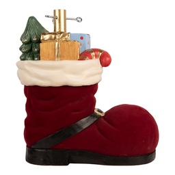 [6MG0174] Supporto per l'albero di Natale Rosso Bianco 39x21x45 cm