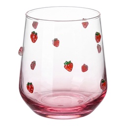 [6GL5516] Wasserglas Transparent Rot Ø 7x11 cm / 320 ml
