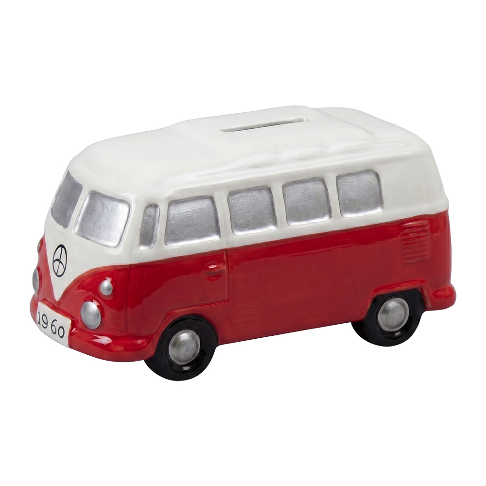 Tirelire Bus Rouge Blanc 13x6x7 cm