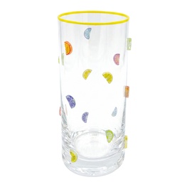 [6GL5520] Bicchiere Acqua Trasparente Giallo Ø 6x15 cm / 350 ml