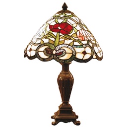 [5LL-8837] Lampe de table Tiffany Beige, Vert Ø 32x47 cm E27/max 1x40W