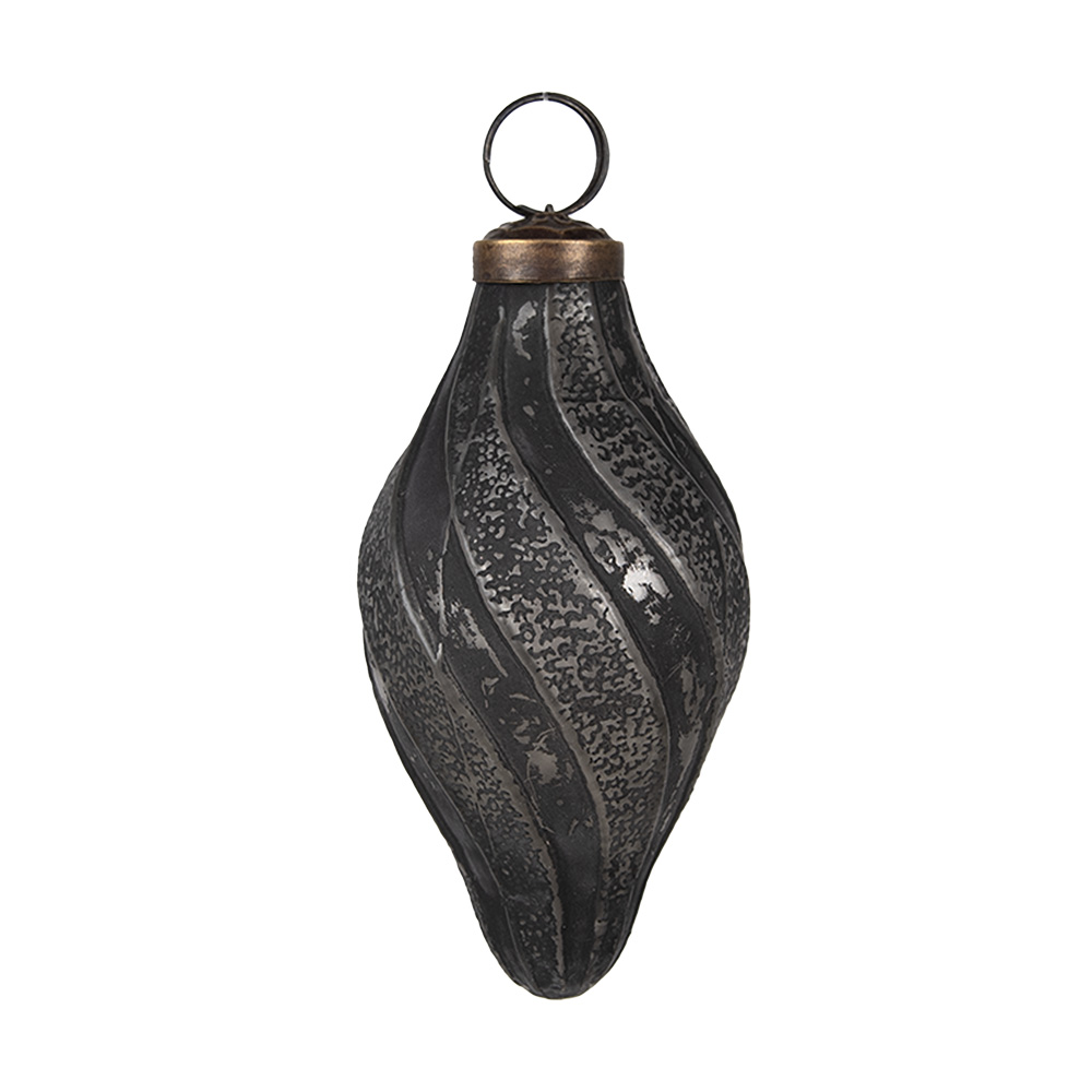 Christmas Bauble Black Ø 6x11 cm