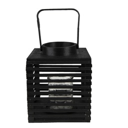 [6RO0586S] Windlicht Schwarz 17x17x20 cm