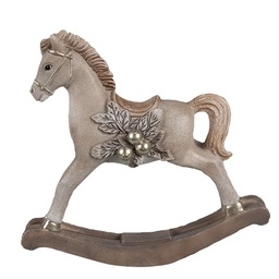 [6PR4170] Deko Schaukelpferd Beige 17x5x16 cm