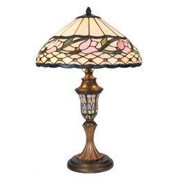 [5LL-5774] Wall Lamp Tiffany Beige, Pink Ø 40x60 cm E27/max 2x60W