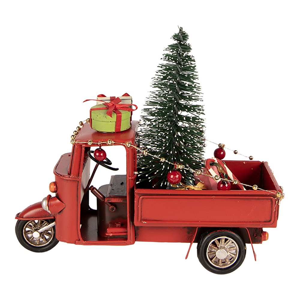 Model driewieler  met kerstdecoratie 17x7x14 cm