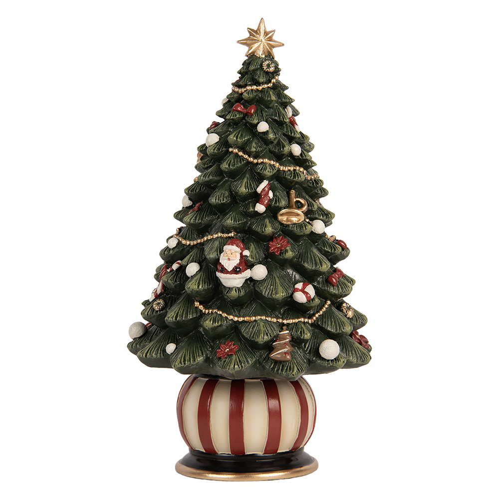 Musicbox Christmas Tree Green Red Ø 13x23 cm