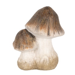 [6CE1768] Décoration Champignons Marron Blanc 10x7x12 cm