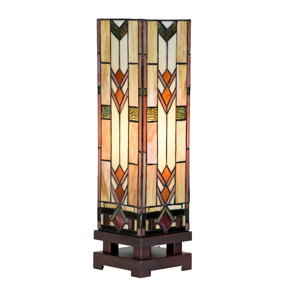 Lampe de table Tiffany Beige 15x15x54 cm E27/max 1x60W