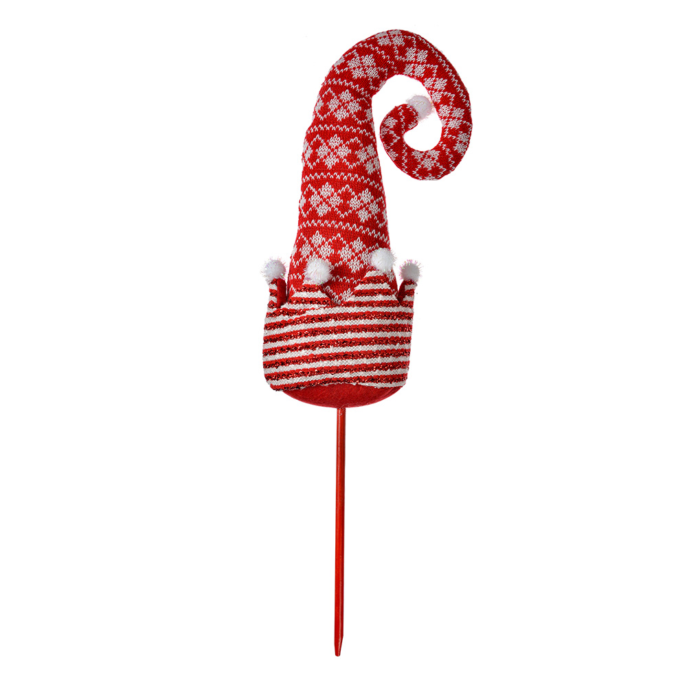 Décoration Noël Chapeau de lutin de Noël Rouge Blanc 17x7x54 cm