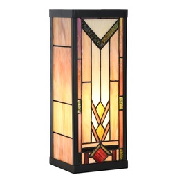 [5LL-6364] Lampada da parete Tiffany Beige Marrone 14x16x40 cm E27/max 1x100W