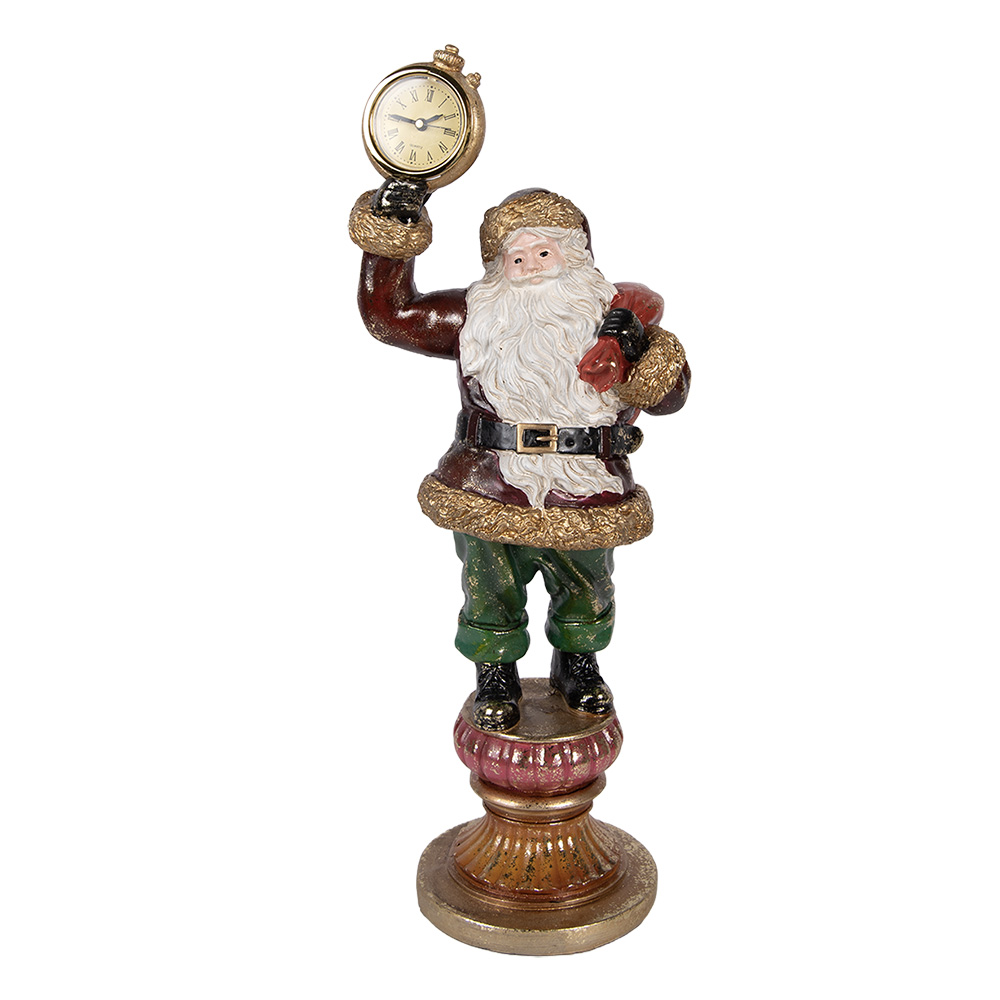 Decoratie kerstman met klokje 15x13x39 cm