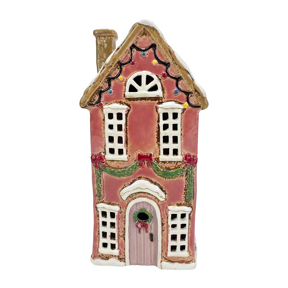 Waxinelichthouder huis 12x9x23 cm