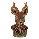 Image de décoration Cerf Marron Rouge 13x11x22 cm