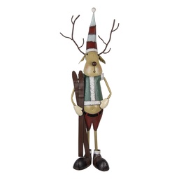[5Y1334] Décoration Cerf Beige Vert 48x28x126 cm