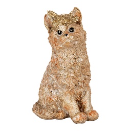 [6PR5080] Deko Katze Beige 16x14x25 cm