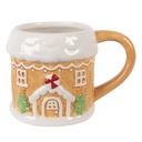 Becher Braun Weiß 13x9x9 cm / 300 ml